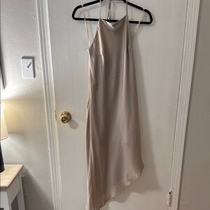 Elegant Beige Halter Dress